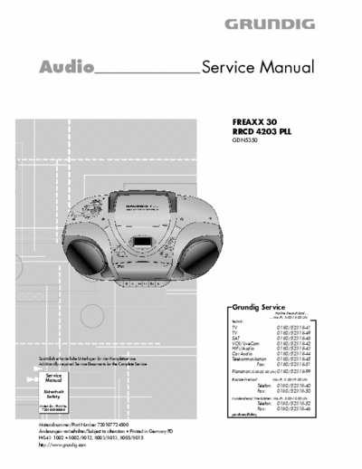 Grundig FREAXX 30, RRCD 4203 PLL Seervice Manual Audio Cd FM - Part 1/3 [Tot File 6.815Kb] Pag. 28